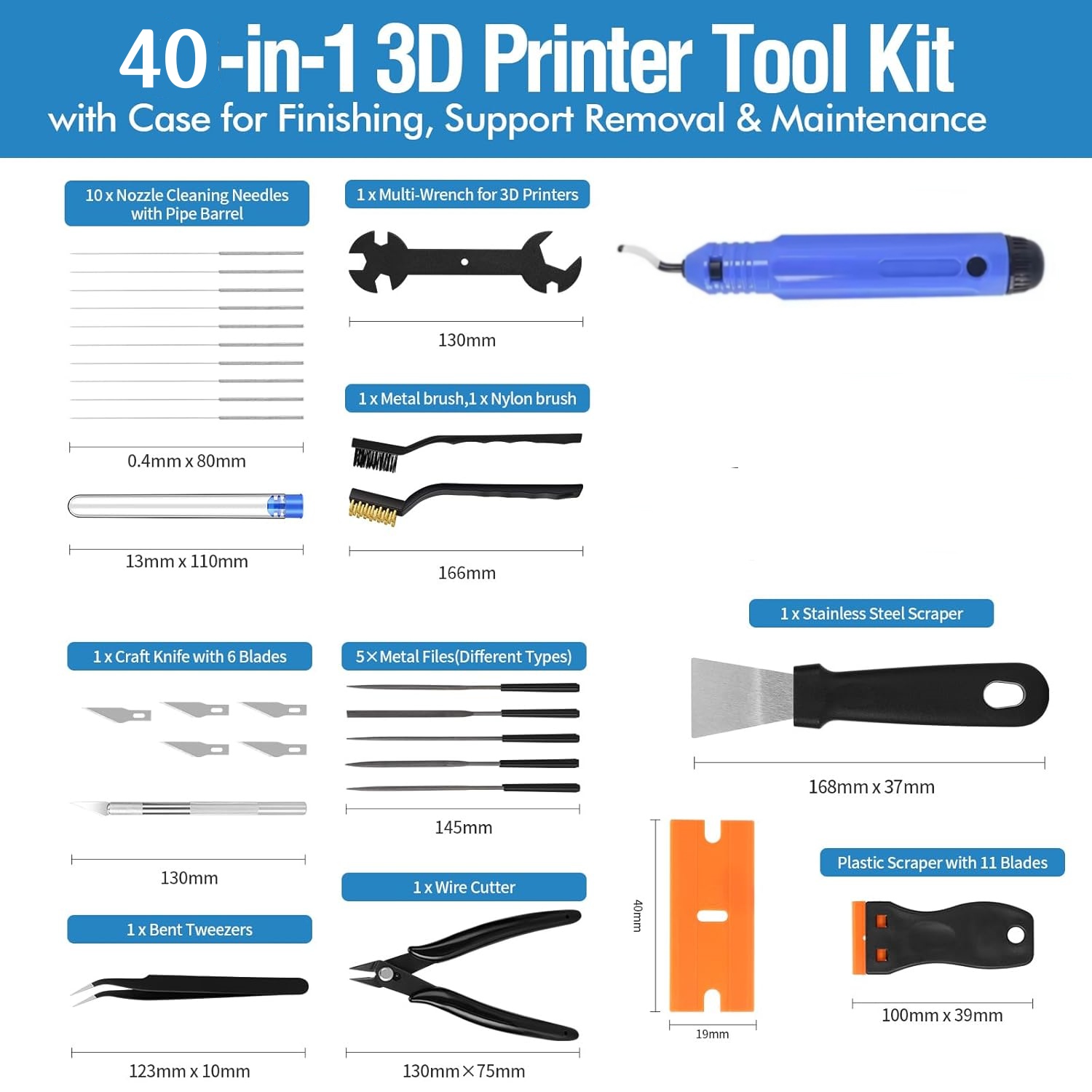 40PCS 3D Printer Tools, Scrape - огляд і ціна 3D Printing File