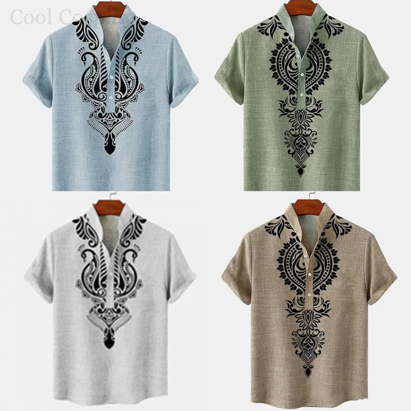 Male Retro Tops Henley Shirt M - огляд і ціна 3D Printing Quality