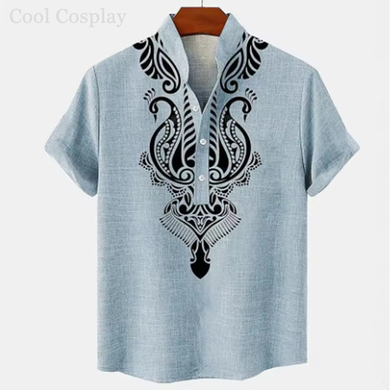 Male Retro Tops Henley Shirt M - огляд і ціна 3D Printing Quality