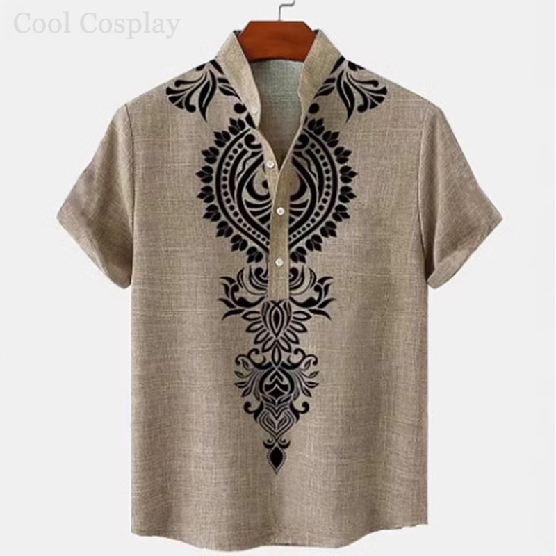 Male Retro Tops Henley Shirt M - огляд і ціна 3D Printing Quality