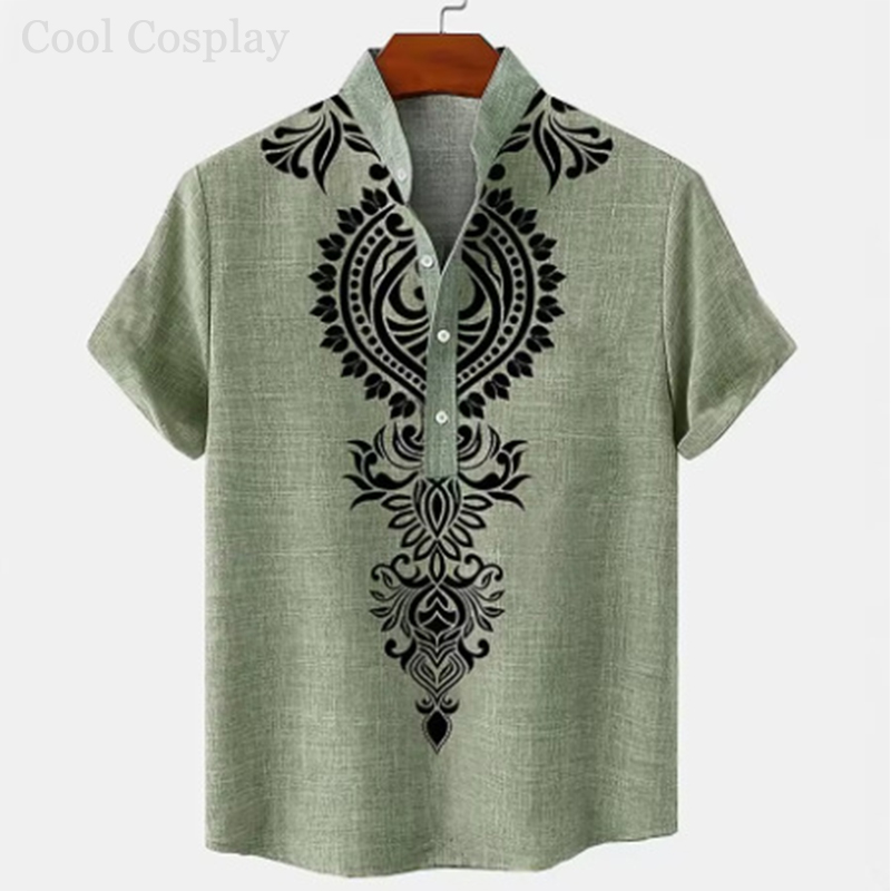 Male Retro Tops Henley Shirt M - огляд і ціна 3D Printing Quality