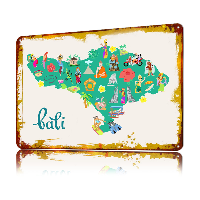Bali Map Illustration Poster R - огляд і ціна 3D Printing Bali