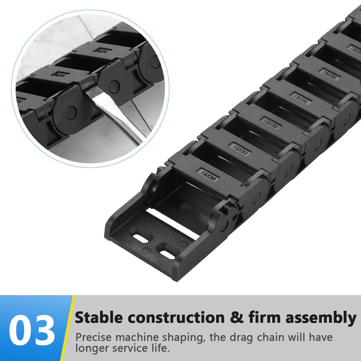 1M Black Plastic Cable Carrier - огляд і ціна 3D Printing Cnc