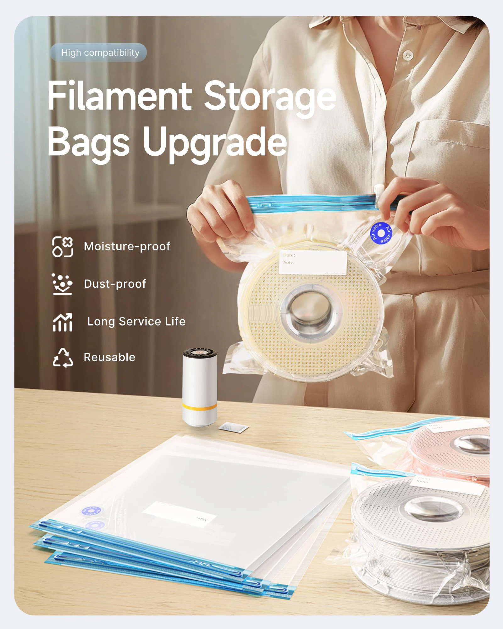 3D Printer Filament Vacuum Bag - огляд і ціна 3D Printing Cnc
