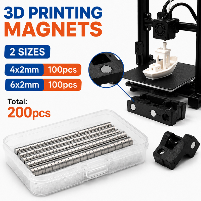 200pcs/box 3D Printing Magnets - огляд і ціна 3D Printing Bambu