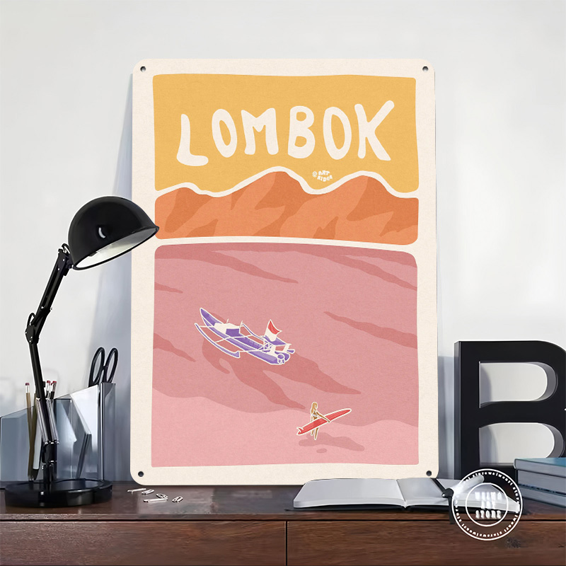 Bali Lombok Surf Poster Retro  - огляд і ціна 3D Printing Bali