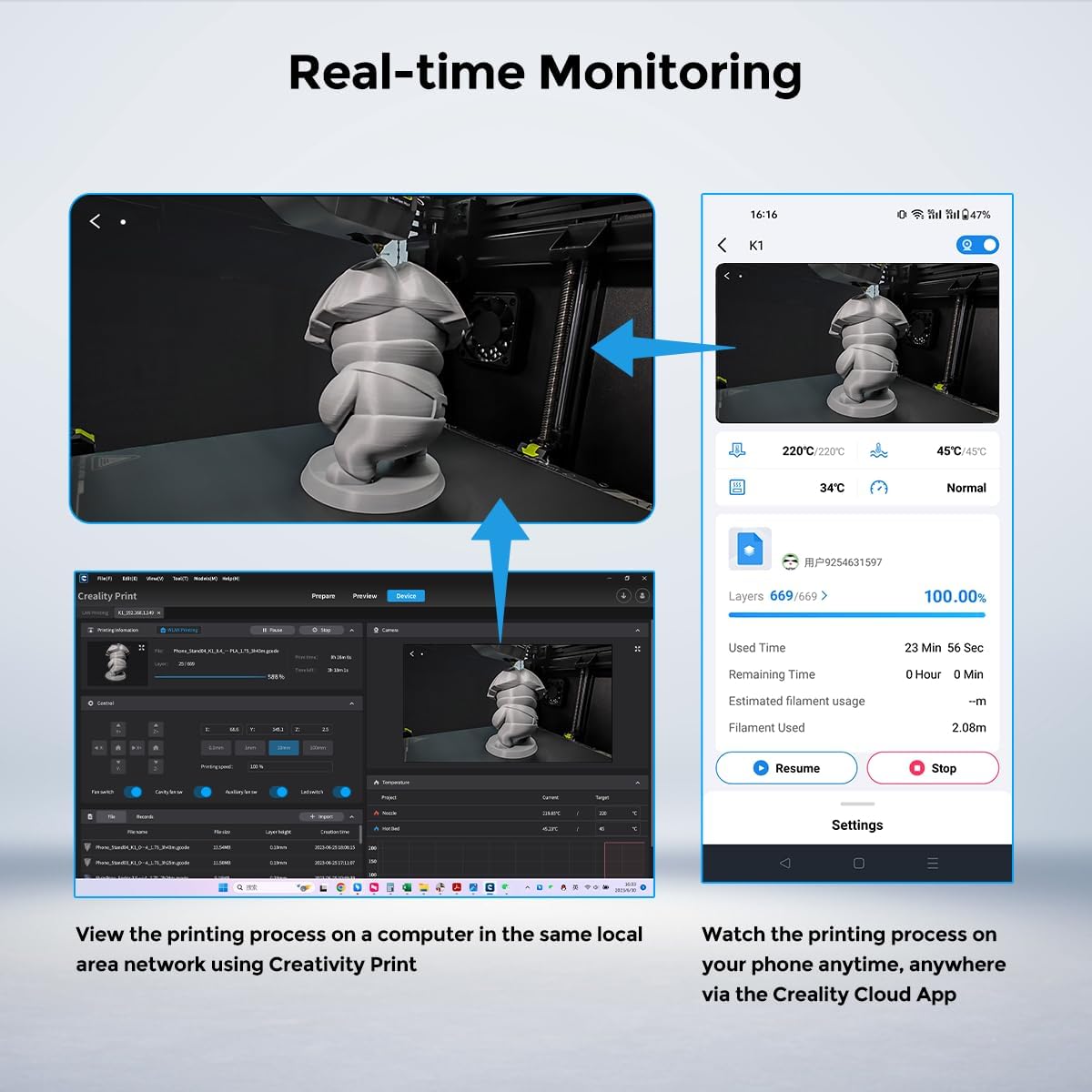 Creality K1C /K1 SE AI Camera  - огляд і ціна 3D Printing Ai